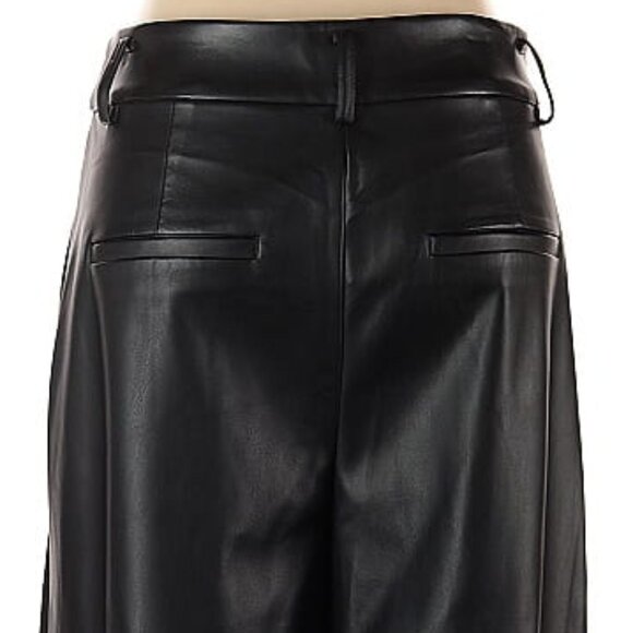 Black faux leather wide leg pants Ann Taylor LOFT, size 4 - Picture 8 of 8
